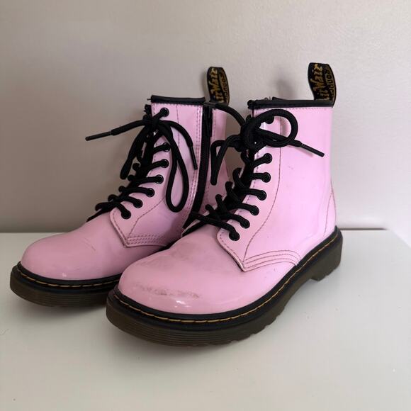 Dr. Martens 1460 Junior Light Pink Leather Kids Girl's Boot Size US1 - Picture 9 of 10